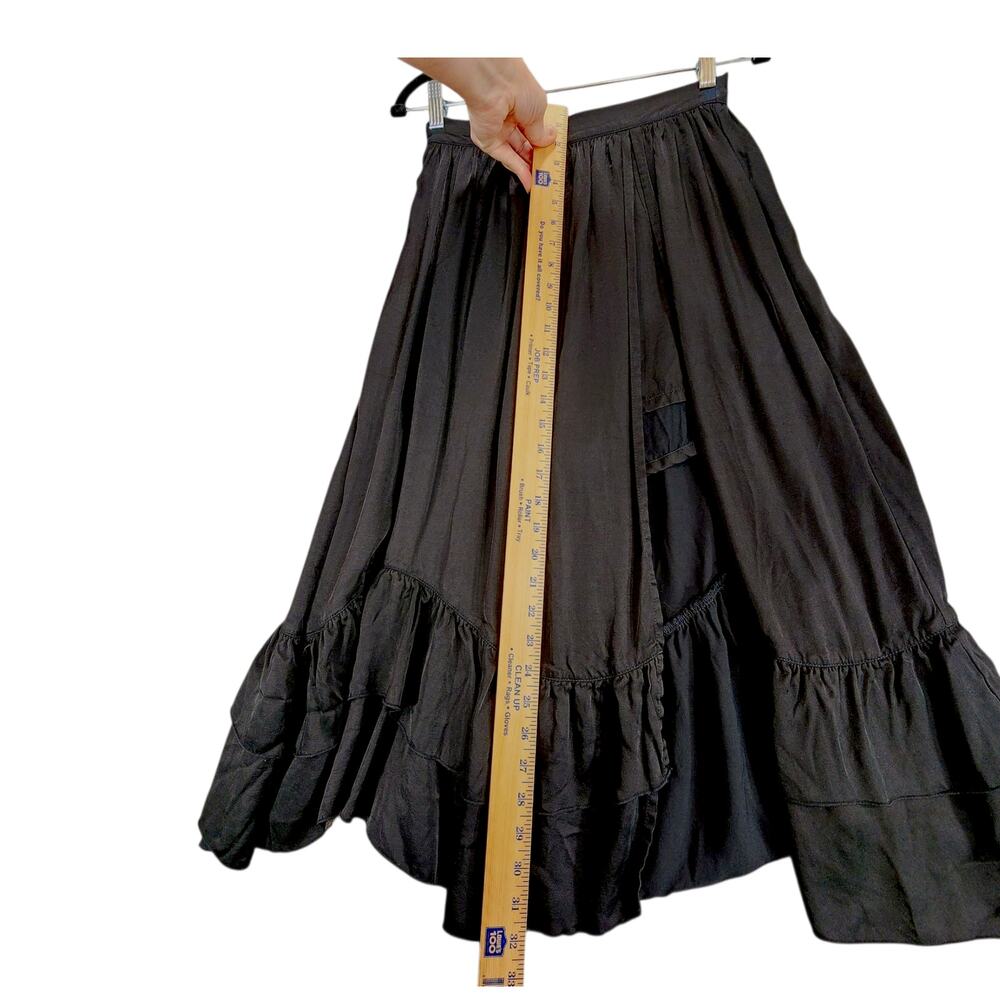 Chic Black Ruffle Midi Skirt - Picture 7 of 13